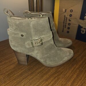 Franco Sarto Khaki Suede Ankle Boots